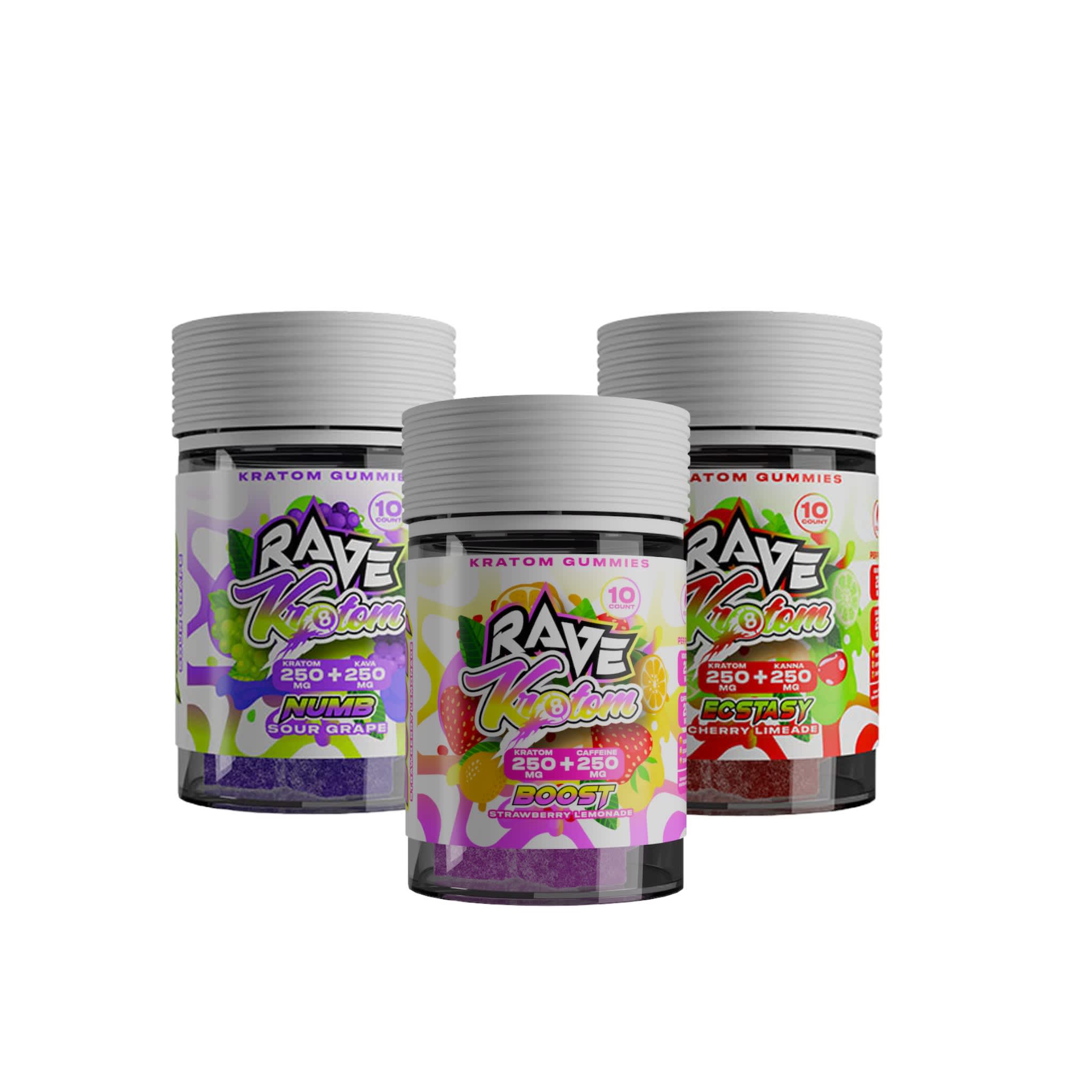 Rave Kratom | Target Gummies – 10CT Rave Kratom | Target Gummies - 10CT - Image 1