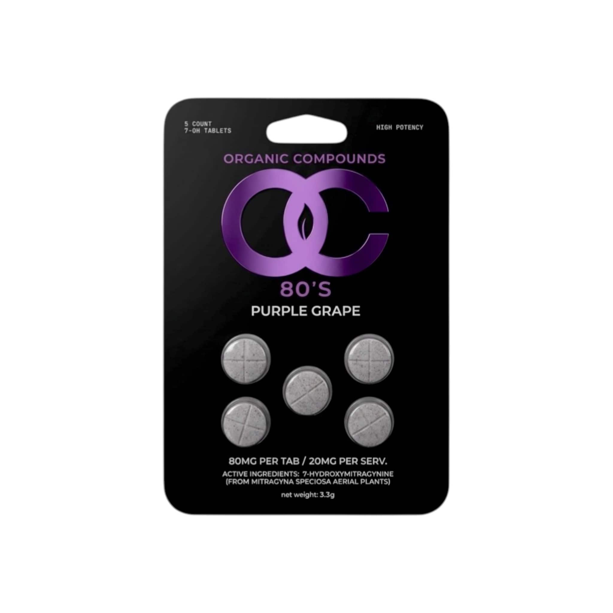 Organic Compounds | 80’s | 7OH Tablets | 5CT – 80MG Each | 400MG Organic Compounds | 80's | 7OH Tablets | 5CT - 80MG Each | 400MG - Image 1