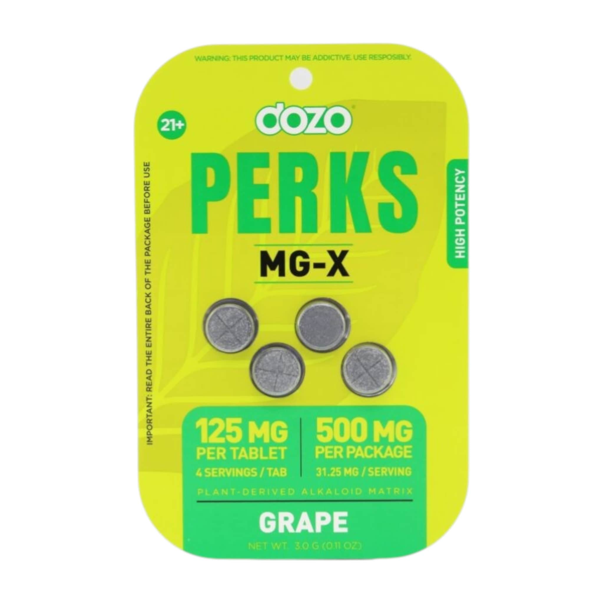 Dozo | PERKS MG-X Mitragynine Tablets | 4CT -125MG Each | 500MG Dozo | PERKS MG-X Mitragynine Tablets | 4CT -125MG Each | 500MG - Image 1