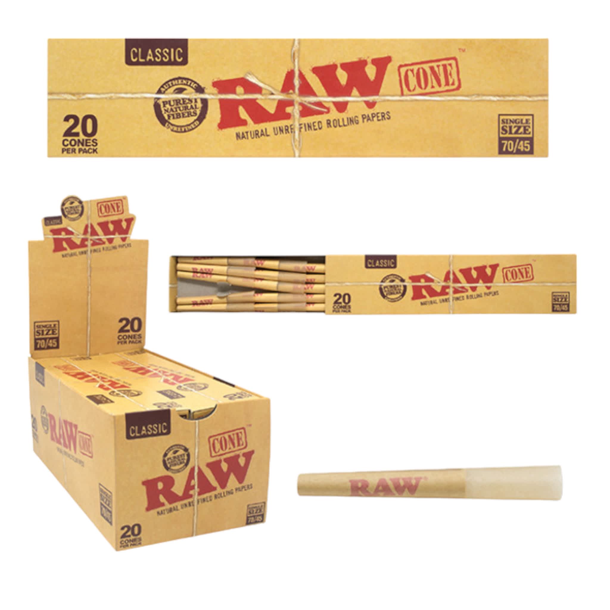 RAW | Pre-Rolled Cones | 20 Ct Pack RAW | Pre-Rolled Cones | 20 Ct Pack - Image 1