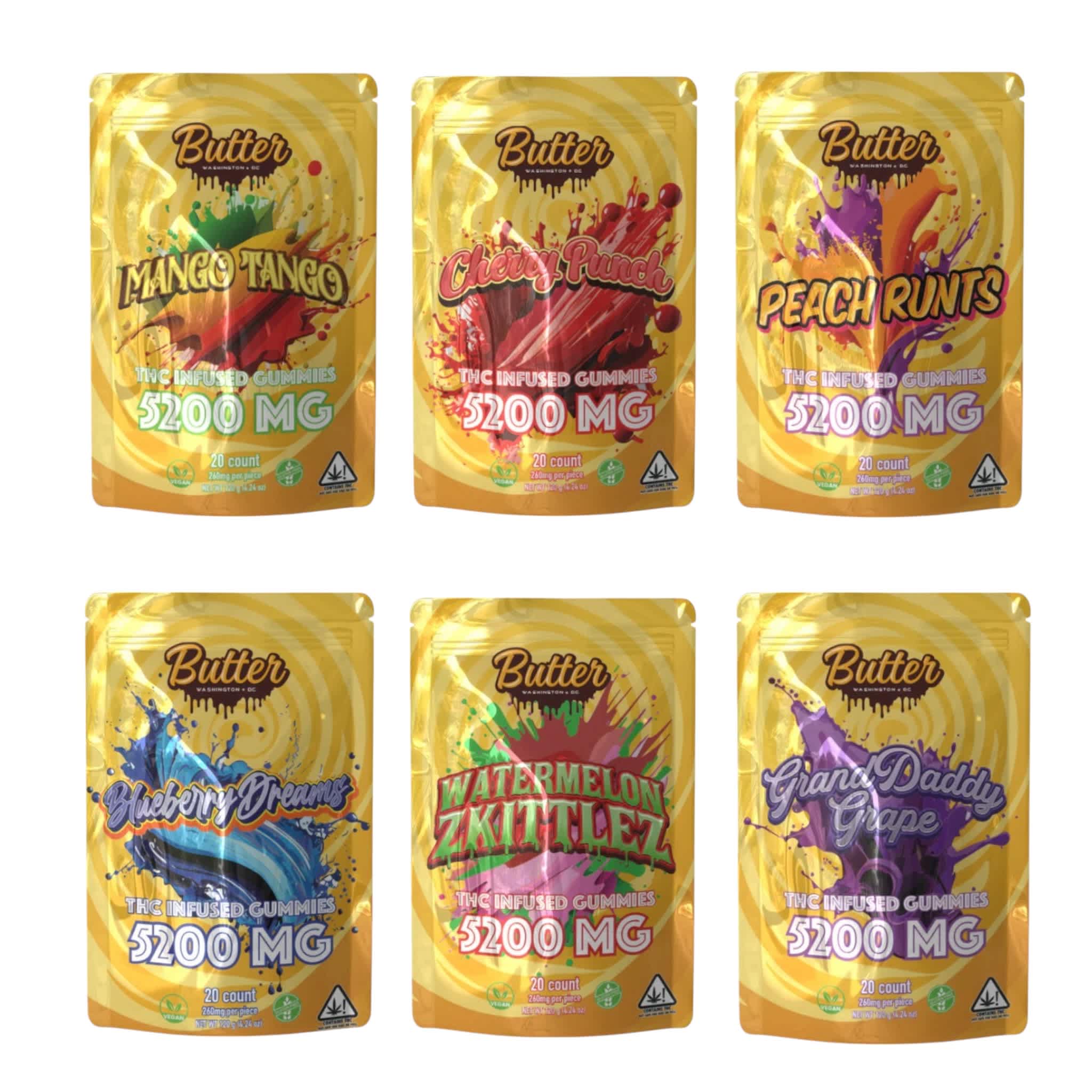 Butter | THC Infused Gummies | 20CT – 5200MG Butter | THC Infused Gummies | 20CT - 5200MG - Image 1