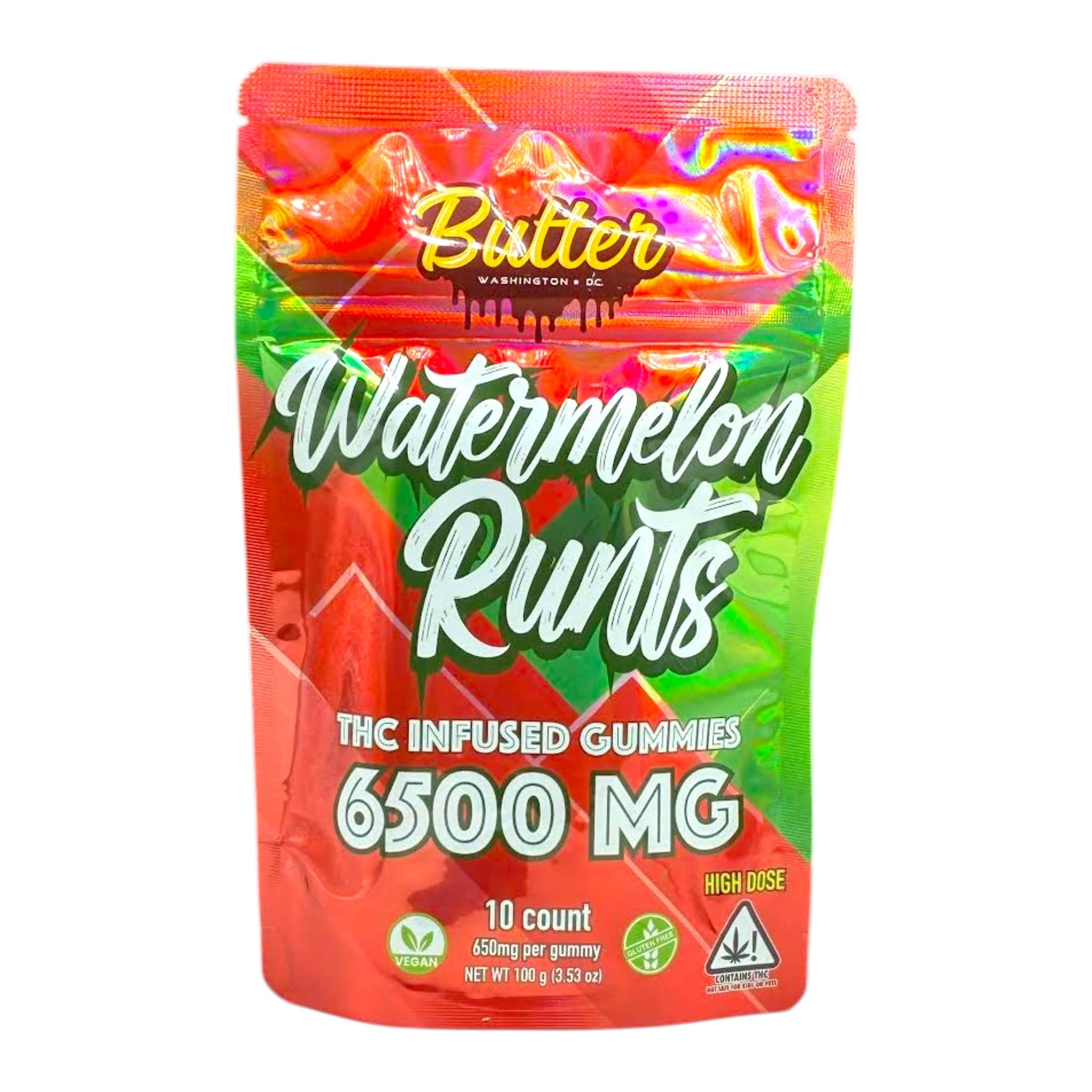 Butter | THC Infused Gummies High Dose | 10CT – 6500MG Butter | THC Infused Gummies High Dose | 10CT - 6500MG - Image 1