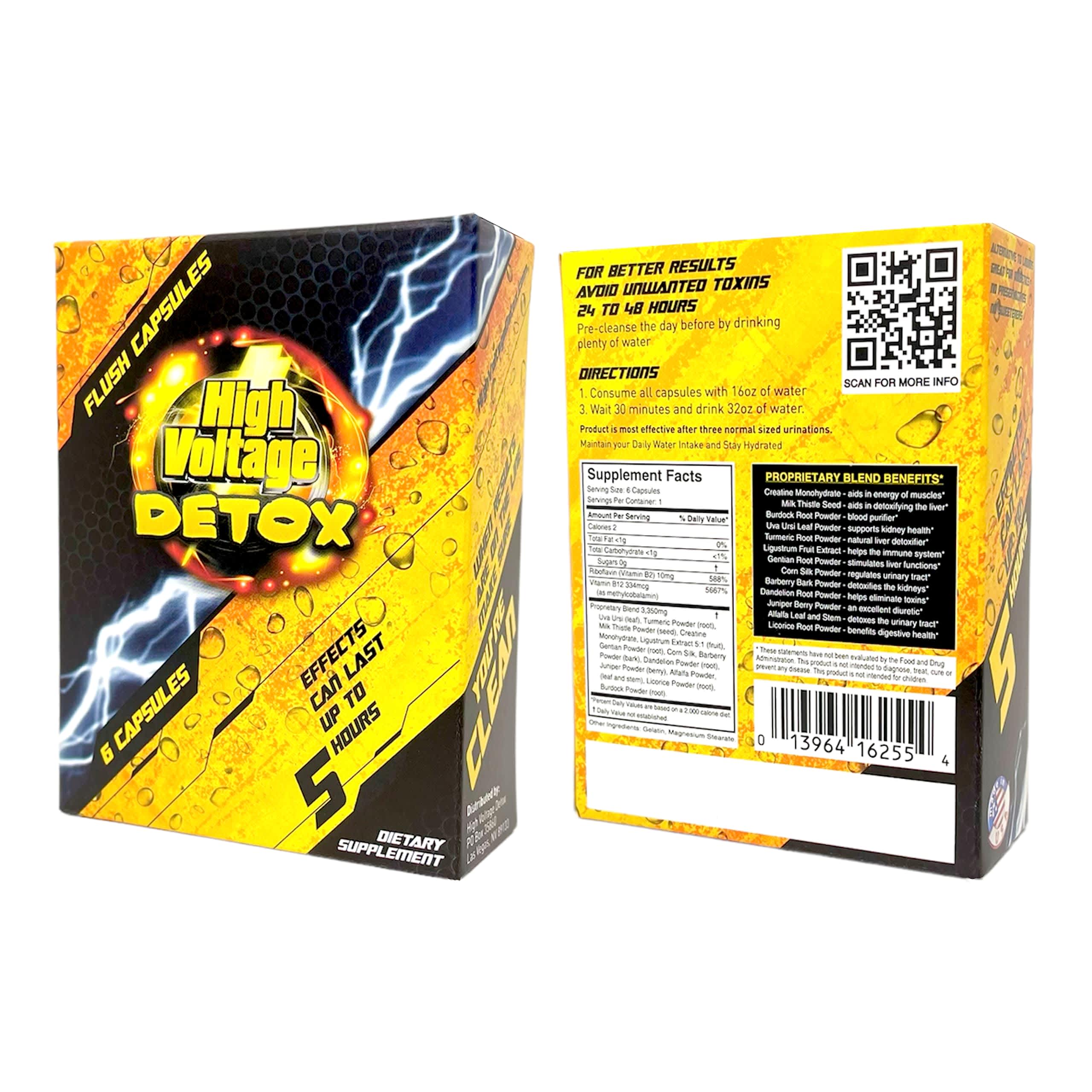 High Voltage | Detox | Fast Flush Capsules | 6 CT High Voltage | Detox | Fast Flush Capsules | 6 CT - Image 1